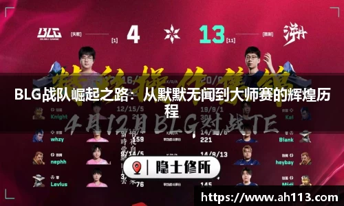 BLG战队崛起之路：从默默无闻到大师赛的辉煌历程